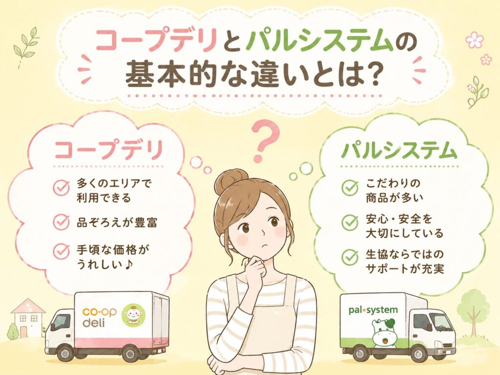 コープデリ パルシステム 比較 特徴