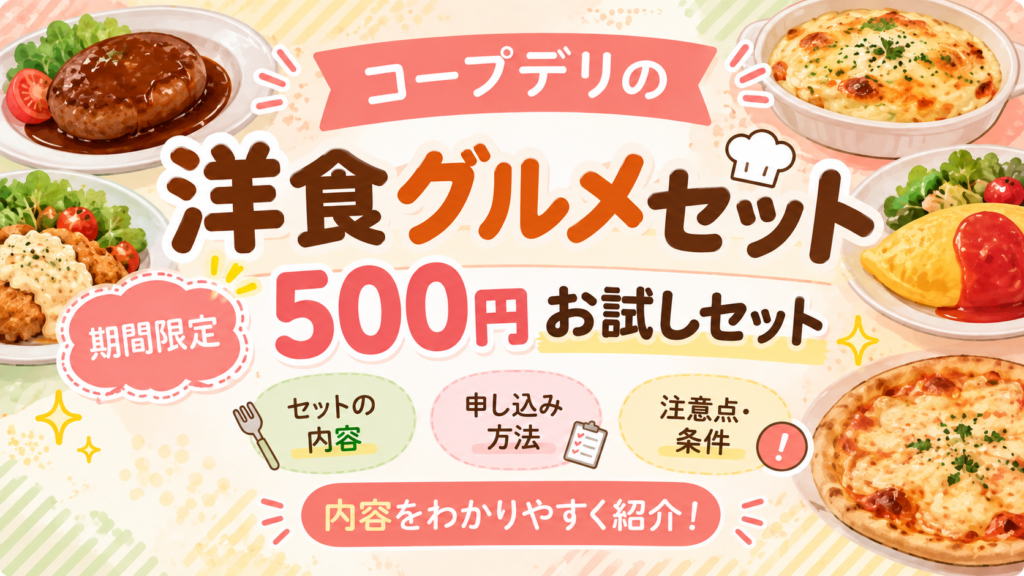 コープデリ「洋食グルメセット」500円お試しセット アイキャッチ